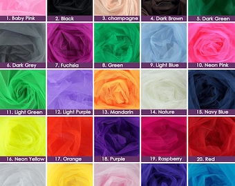 25 Colors of Tulle Fabric By The Yards, Soft Illusion Mesh By The Bolt, Lightweight Tulle For Dresses, Party Wedding Decorations, Etc
