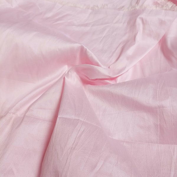 Baby Pink Taffeta Fabric, Plain Taffeta Silk Fabric, Gown Fabric, Baby Pink Color Polyester Taffeta Fabric For Bridal Dresses By The Yards