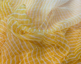 Leheriya Print Organza Fabric: Dual Shade Digital Print, 44" Wide