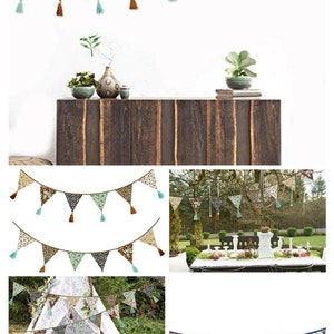 Kantha Fabric Bunting: Recycled Prayer Flags, Tassel Garland With Tassel