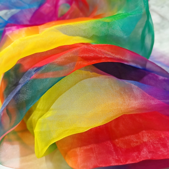 Rainbow Organza Fabric: Sheer Polyester for Wedding & Party Decor