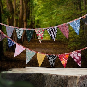 Multi-Colored Fabric Bunting: Recycled Garden Garland
