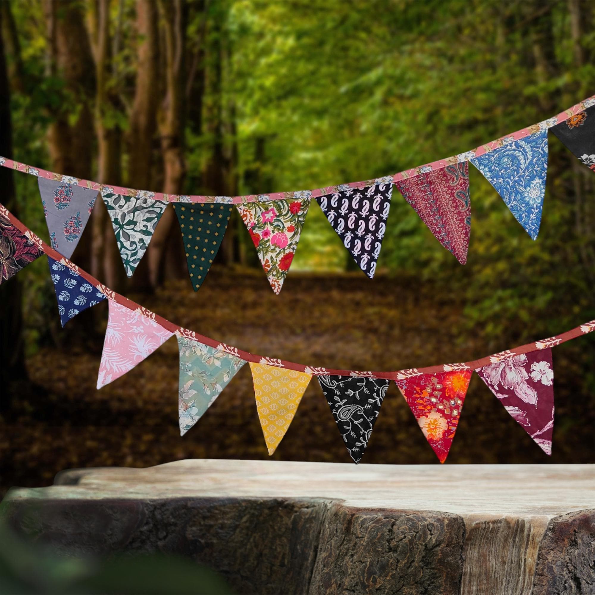 Multi-Colored Fabric Bunting: Recycled Garden Garland