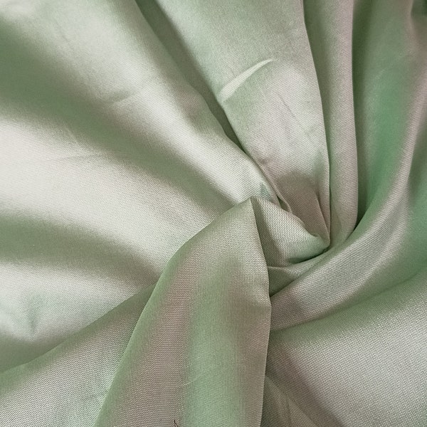 Tissu taffetas vert calcite, tissu taffetas en soie uni, tissu pour robe, taffetas polyester calcite vert pour robes de mariée au mètre