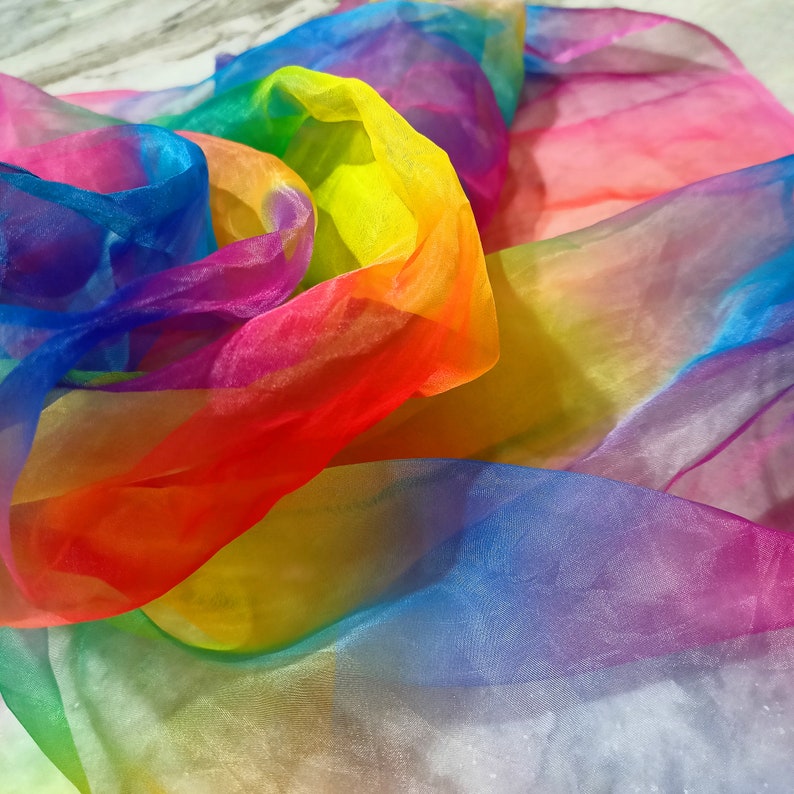 Rainbow Organza Fabric Sheer Organza Fabric Premium Quality Etsy