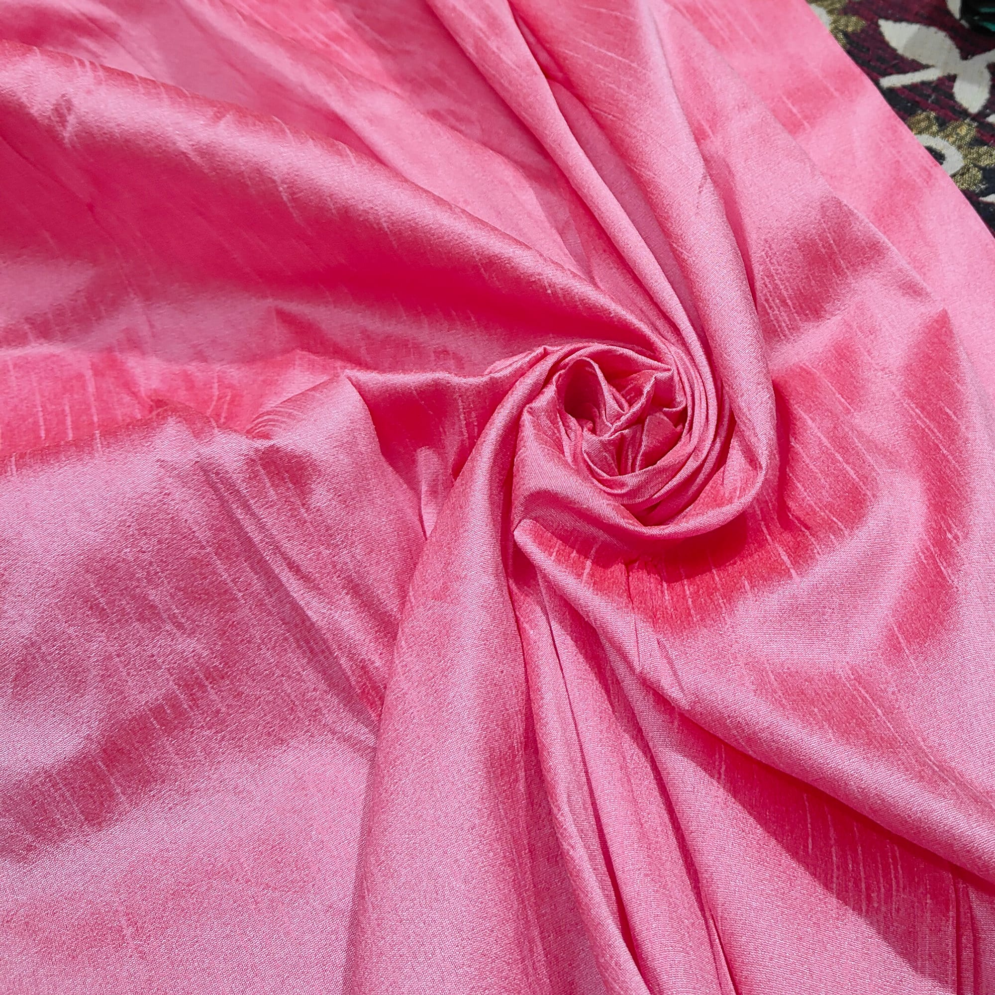Salmon Pink Dupioni Silk Fabric main image 0