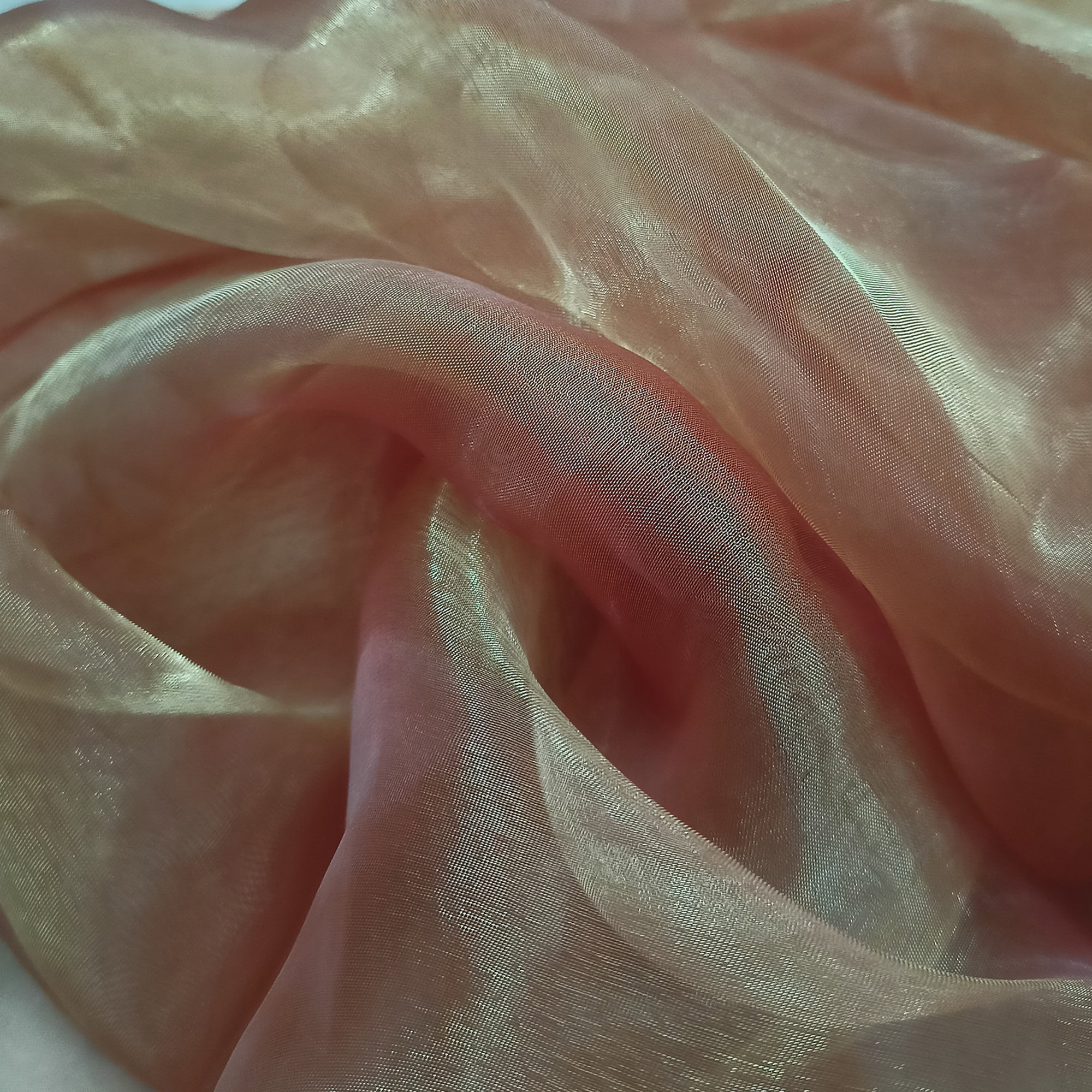 Brown Metallic Organza Fabric: Polyester Wedding & Party Decoration