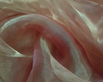 Brown Metallic Organza Fabric: Polyester Wedding & Party Decoration