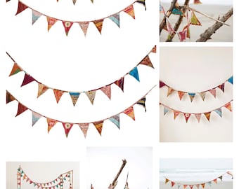 Kantha Bunting, Recycled Garland Bunting, Handmade Bunting, Garden Decoration, Kantha Garland Bunting, Recycled Prayer Flags, Tassel Garland