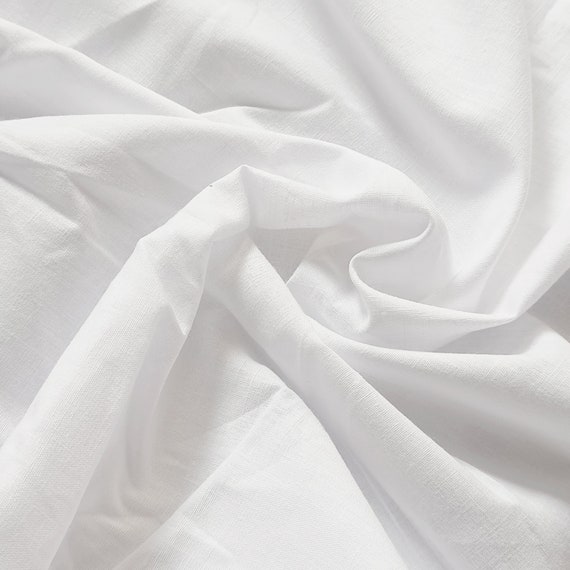 White Cotton Fabric Pure White Fabric, Cotton Solid White Fabric