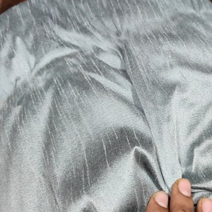 Silber Dupionseide Stoff, Silber Faux Dupionseide Stoff, Vorhang Dupionis Stoff, Kleiderstoff für Brautkleider durch die Meter