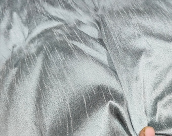 Tela Dupioni de imitación de seda plateada: Material para vestidos de novia, 44" de ancho