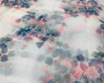 Floral Print Organza Fabric: Wedding & Party Decoration - 44" Wide