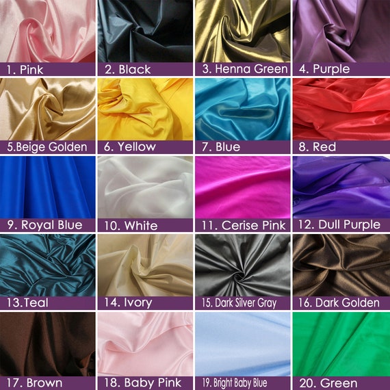 20 Colors Taffeta Fabric Plain Taffeta Fabric Taffeta Silk Etsy
