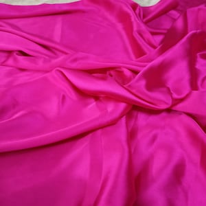 Hot Pink Charmeuse Seidenstoff Meterware, Seidensatin Charmeuse Stoff, Kleid Stoff, Braut Hochzeit Kleid Polyester Satin Stoff