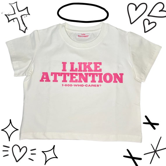 ned Hører til jernbane Y2K 2000s I Like Attention Slogan Tee T-shirt Baby Tee Crop - Etsy