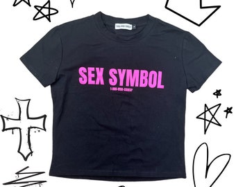 Y2K 2000s Sex Symbol Slogan Tee T-shirt Baby Tee Crop Top