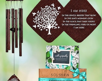 Memorial Wind Chimes Sympathy Gift, In Loving Memory Tree of Life, Bereavement Keepsake