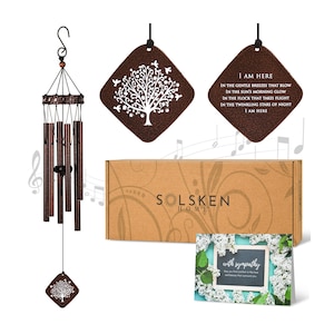 Wind Chimes Memorial Gift for Sympathy Friend Mom Dad Husband Wife Memorial Gift Wind Chimes Remembrance Bereavement Tree of Life Bronze