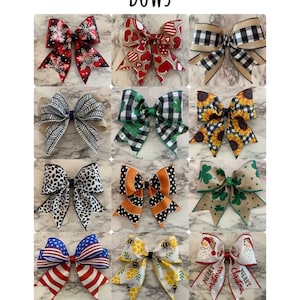 INTERCHANGEABLE BOWS for Door Hangers and Wreaths Decorative Seasonal Bows for Door Hangers Door Signs Porch Lanterns