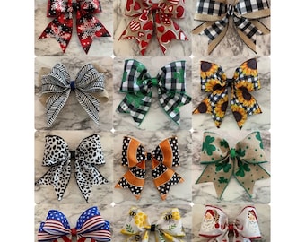 INTERCHANGEABLE BOWS for Door Hangers and Wreaths Decorative Seasonal Bows for Door Hangers Door Signs Porch Lanterns