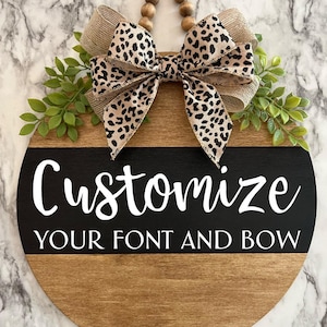 Black Sign with Interchangeable Bow Teacher Door Hanger Teacher Door Sign Classroom door hanger Teacher gift Classroom sign