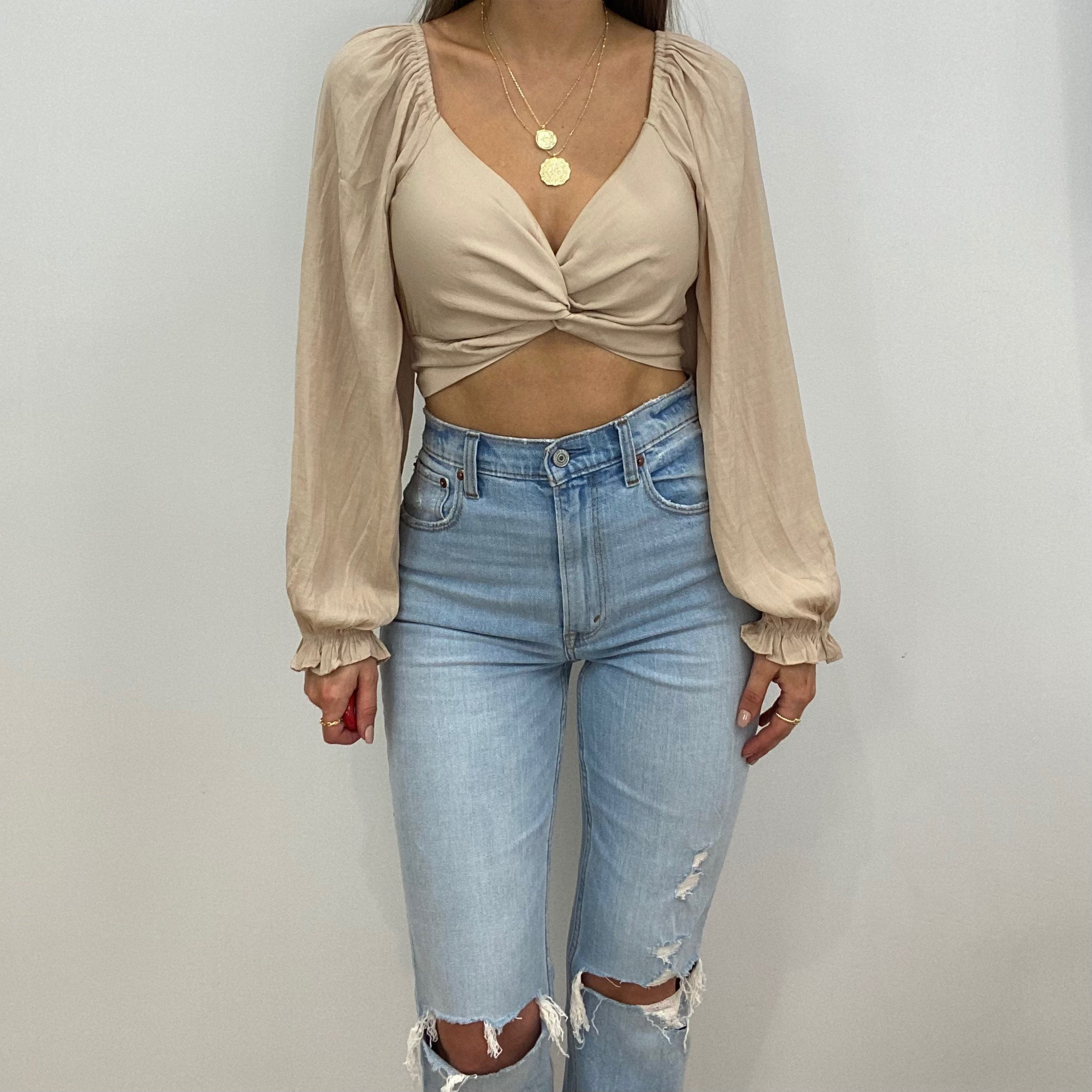 Tan Crop Top - Etsy