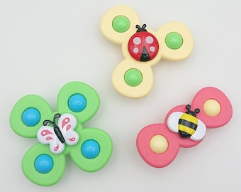 DYZI Suction cup Insect Spinner toys Sensory Early Learning Stress Relief - Great Gift - 3 Piece Set