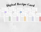 Digital Recipe Card, Cooking Recipe,Multi-Color 10 Printable Recipe Sheets,Modern Recipe Template,Recipe Binder, Cooking Templates