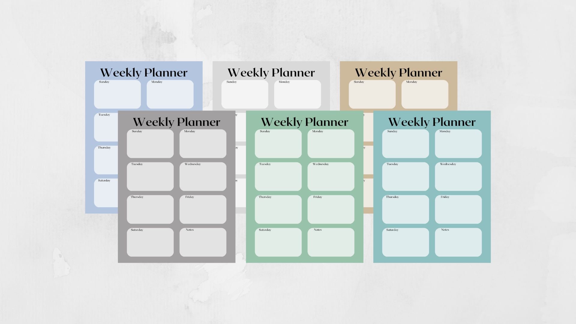 Digital Aesthetic Simple Weekly Planner Templatemulti-color - Etsy