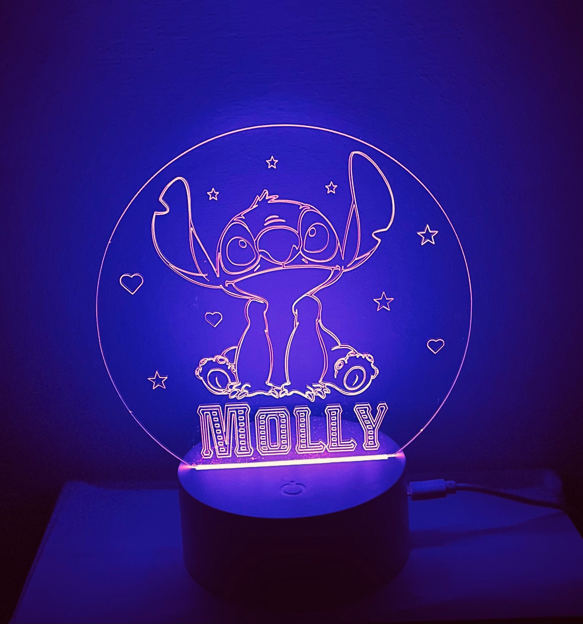 Lovely Stitch 3d Led Night Light, Cartoon Lilo & Stitch Table Lamp, Girls  Desk Lamp, Baby Bedroom Sleeping Night Lamp, Bedside Lamp, Birthday Light