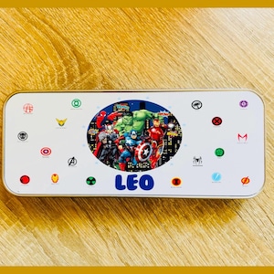 Superheroes Personalised Pencil Tin / Made to Order / Back To School / Metal Pencil Case / Personalised Gift Idea / School Essentials