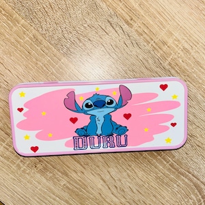 Stitch Personalised Pencil Tin / Made to Order / Back To School / Metal Pencil Case / Personalised Gift Idea / School Essentials