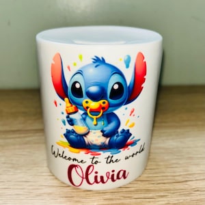 Babysteekontwerp gepersonaliseerde spaarpot, spaarpot, verjaardagscadeau, babycadeau, aandenken, sparen, slaapkamer/kinderkamerinrichting, keramiek
