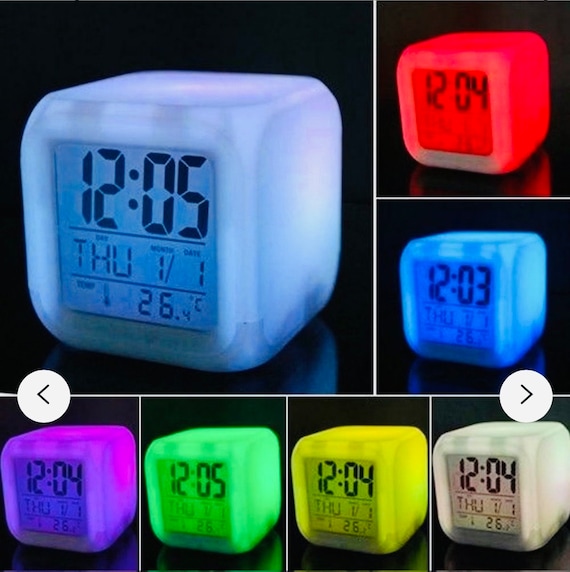 Réveil numérique cube LED personnalisé Stitch & Angel Couleurs