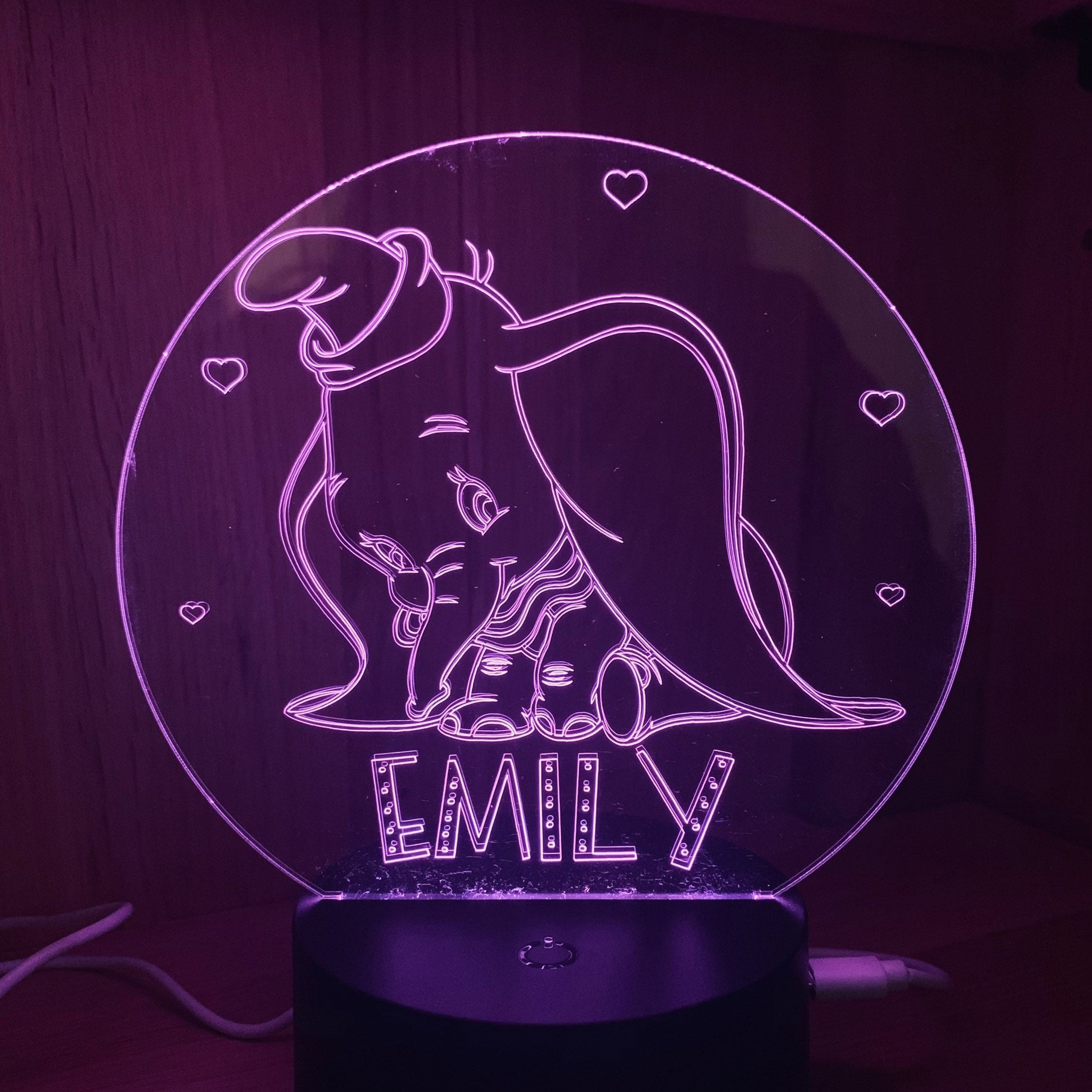 Stitch Themed LED Night Light Comes Fully Personalised. Unique Gift Idea 