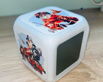 Wizard Character Design Personalised LED Cube Digital Alarm Clock - Colour Changing/Great Gift Idea