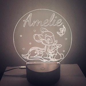 Cute character Themed LED Night Light - Comes Fully Personalised. Unique Gift Idea