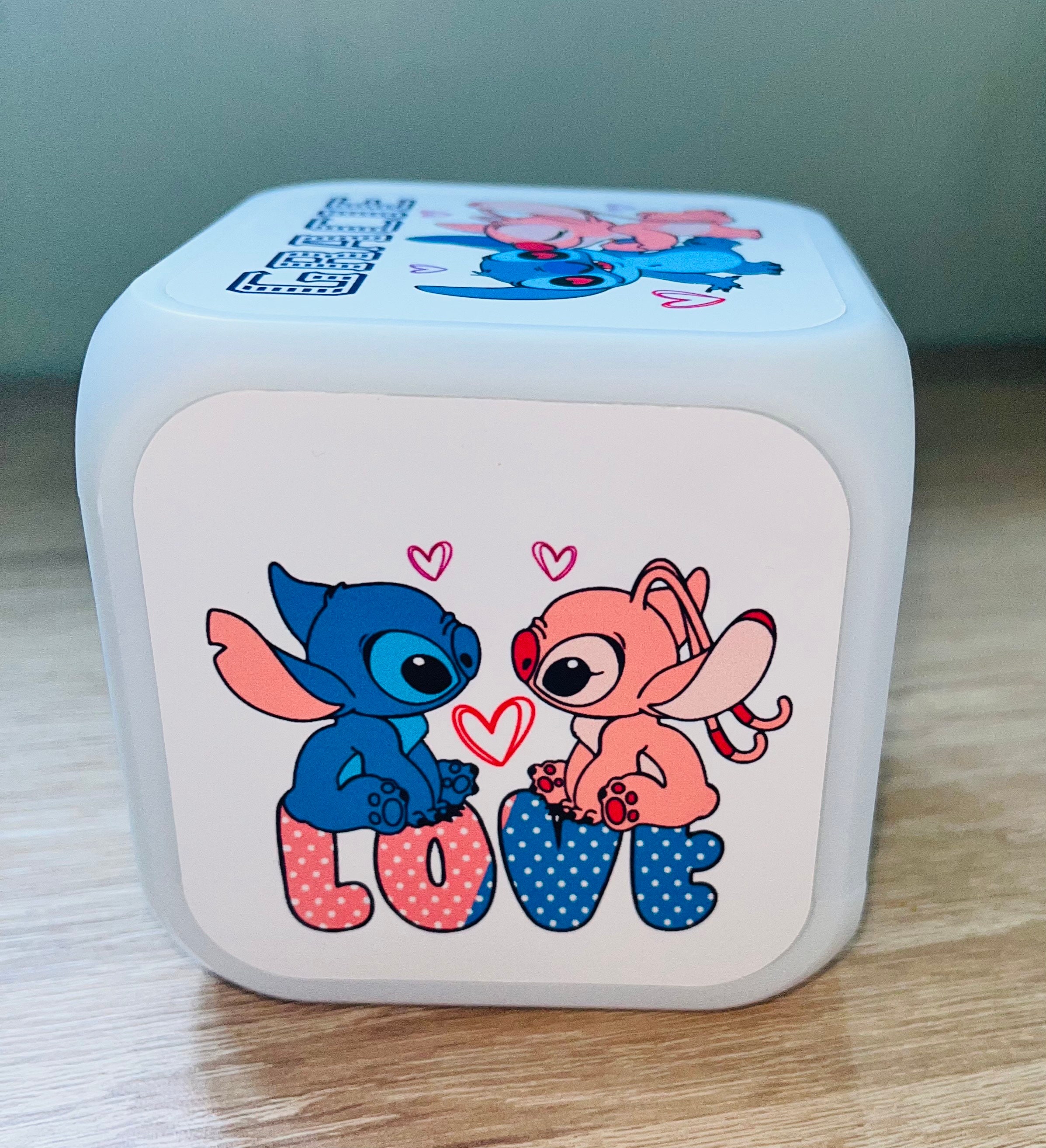 Lilo & Stitch Design Personalised LED Cube Digital Alarm Clock