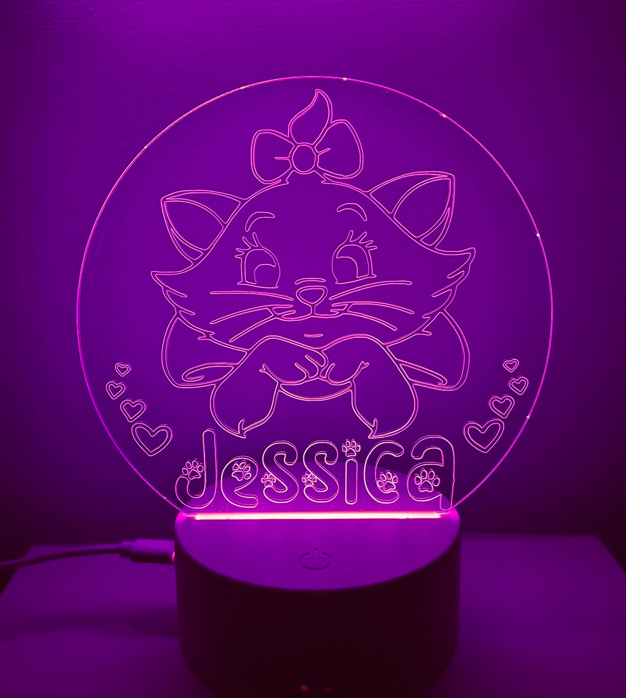 Stitch Themed LED Night Light Comes Fully Personalised. Unique Gift Idea 