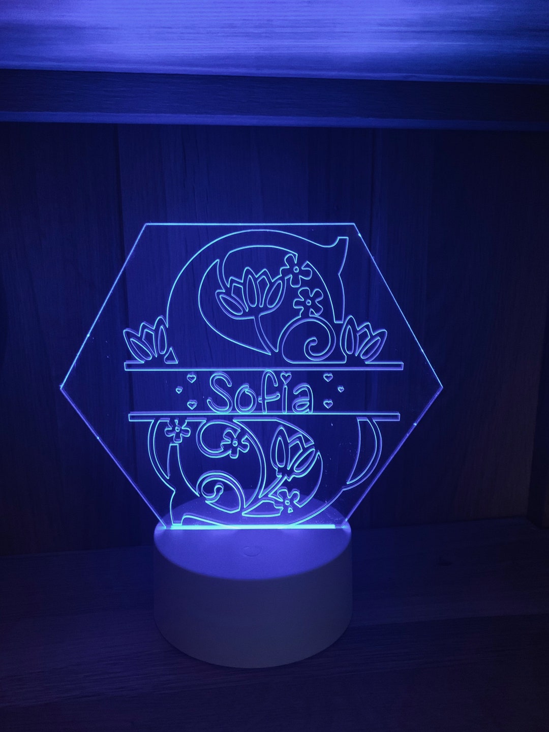 Monograms Led Cute Initial Monogram Themed LED Night Light - Comes Fully Personalised ...