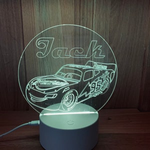 Transport Themed LED-Nachtlicht - wird vollständig personalisiert geliefert. Einzigartige Geschenkidee