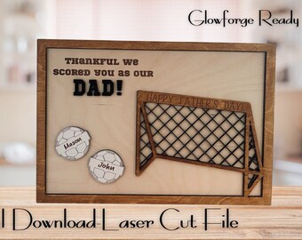 Soccer Father's Day Sign  Svg, Dad Svg, Laser Cut File, Happy Father's Day Svg, Dad Frame, Scored A Goal With Dad Svg.