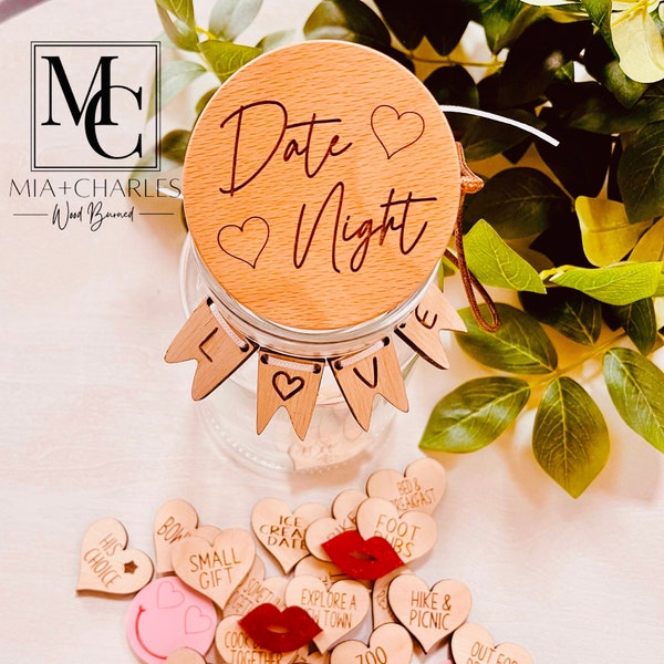 Date Night Jar Svg Digital Download, Date Night Tokens Svg, Valentine's Day Svg, Couples Date Night Svg.