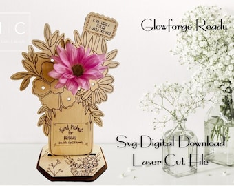 Mother's Day Flower Holder Svg, Mother's Day Laser Cut File, Mother's Day Flower Stand Svg.
