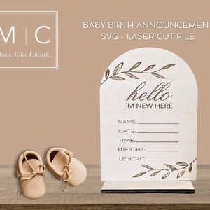 Birth Announcement Sign Svg, Personalized Baby Birth Stat Sign, Birth Stat Sign Svg, Flower Birth Sat Svg, Newborn Announcement Svg.