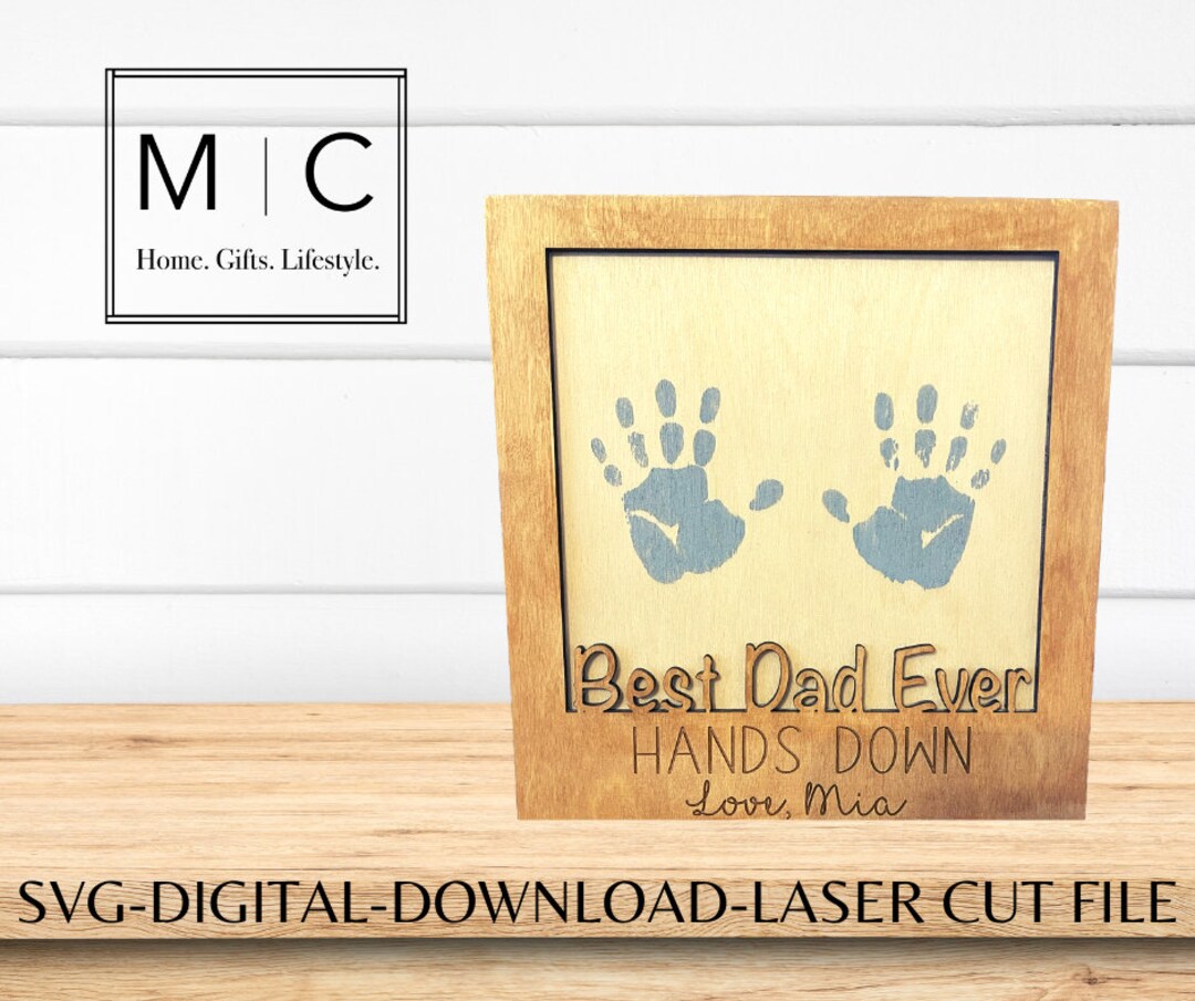 Best Dad Ever Frame Svg, Dad Svg, Laser Cut File, Father's Day Svg, Dad