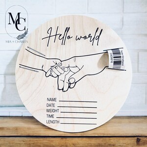 thumbnail image 2 of Birth Announcement Plaque Custom Made For Newborn Baby | Shop Online 2 of 14