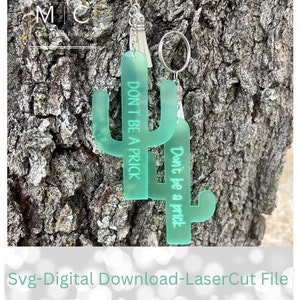 Kaktus SVG, Kaktus SVG, lustiger Schlüsselanhänger, lustiger Schlüsselanhänger, digitaler Download, Laser geschnitten Datei