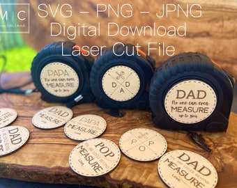 Tape Measure SVG, Father's Day SVG, Measuring Tape SVG, Dad Svg, Glowforge Laser Cut Svg, Personalized Tape Measure Svg